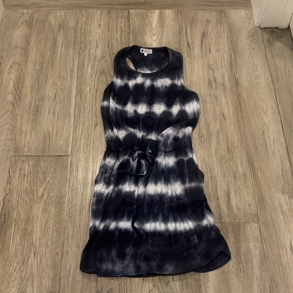 Sundry Black and White Tie-Dye Dress